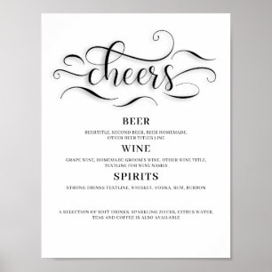 Poster Sinal de Bar de Casamento Cheers