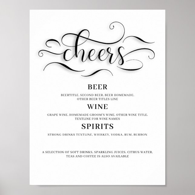 Poster Sinal de Bar de Casamento Cheers (Frente)