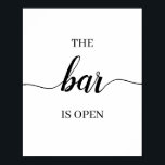 Poster Sinal de Bar de Casamento da Caligrafia<br><div class="desc">Sinal de Bar de Casamento da Caligrafia</div>