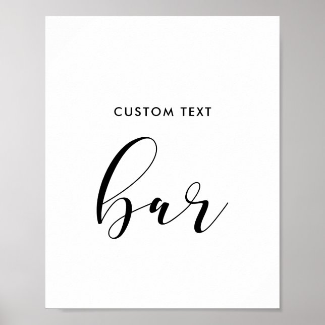 Poster Sinal de bar de casamento personalizado (Frente)