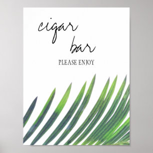 Póster Sinal de Bar de Charutos - Casamento Verde