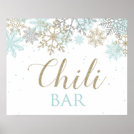 Poster Sinal de Bar de chili Snowflake Snowflake