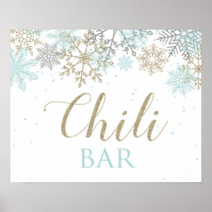 Poster Sinal de Bar de chili Snowflake Snowflake