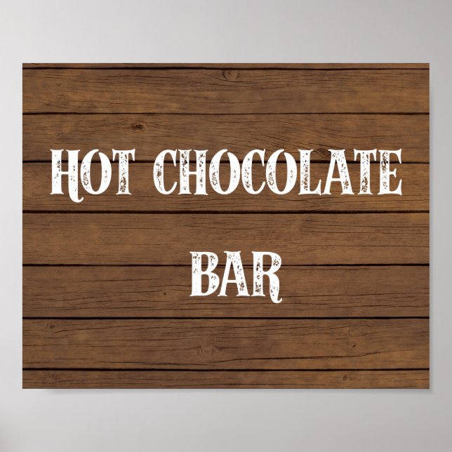 Poster Sinal de Bar de Chocolate Quente (Frente)