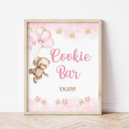 Poster Sinal de Bar de Cookie, Festa de Urso de Teddy Ros