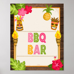 Poster Sinal de Bar de Luau CHURRASCO