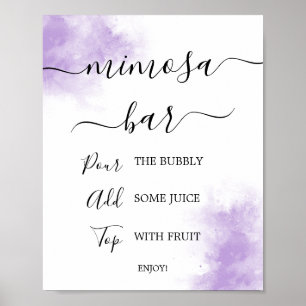 Poster Sinal de Bar de Mimosa de Aquarela de Praia