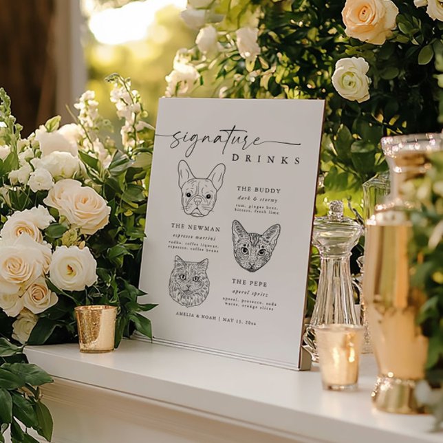 Poster Sinal de Bar do Cachorro Moderno e da Assinatura d (Criador carregado)