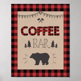 Poster Sinal de Bar do café Lumberjack Sinal de mesa do c