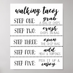 Poster Sinal de Bar dos Tacos Andando, Faça seu próprio T
