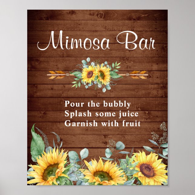 Poster Sinal de Bar Eucalyptus Mimosa (Frente)
