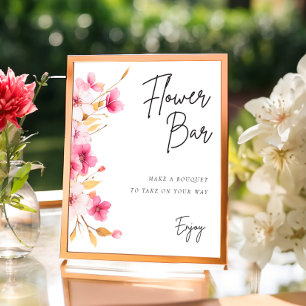 Poster Sinal de Bar Flor Amor com Chá de panela Bloqueado