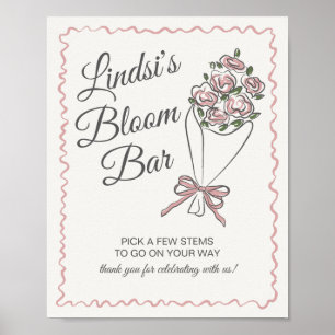 Poster Sinal de Bar Floral Fresco Fresco de Mercado de Fl