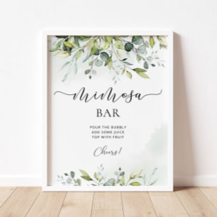Poster Sinal de bar Greenery Mimosa