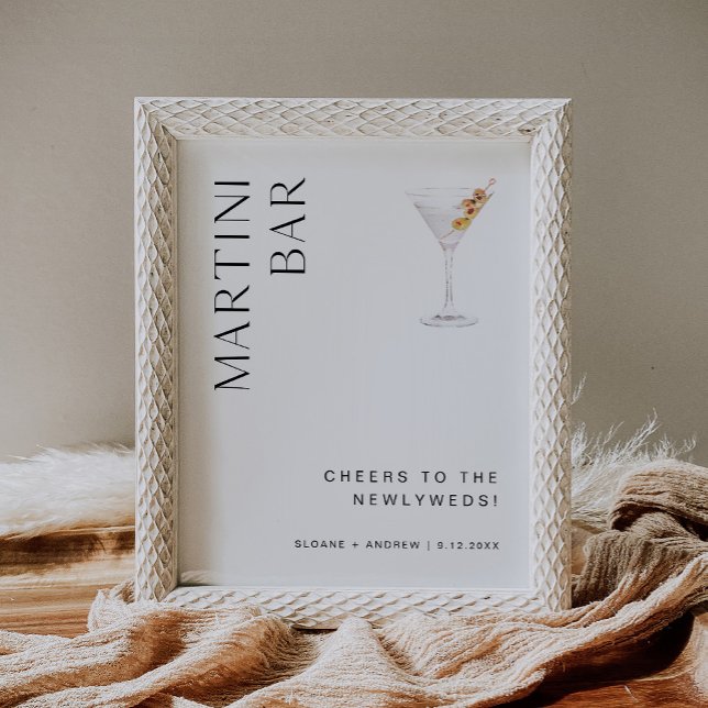 Poster Sinal de Bar HARLOW Wedding Martini (Criador carregado)