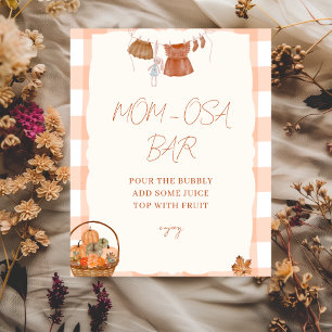 Poster Sinal de Bar Mãe-osa Cair no Chá de fraldas