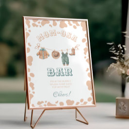 Poster Sinal de Bar Mãe-osa do Chá de fraldas Ocidental d