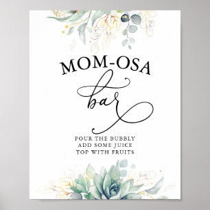 Poster Sinal de Bar Mãe-osa Dourado Greenerase