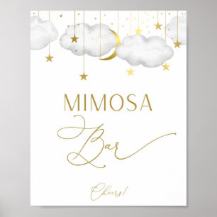 Poster Sinal de Bar Mimosa, Cartaz de Jogo de Chá de Bebê