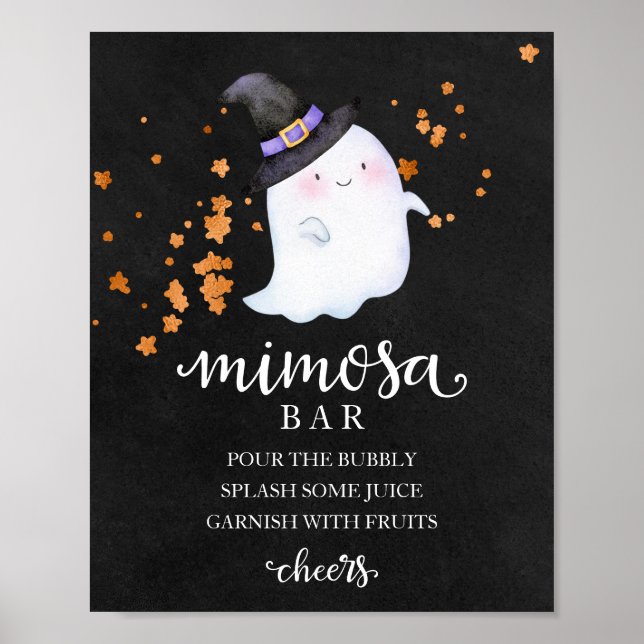Poster Sinal de Bar Mimosa Chá de fraldas de Garota Hallo (Frente)