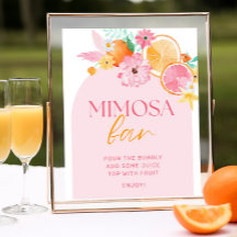 Sinal de Bar Mimosa Chá de panela de aperto princi