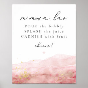 Poster Sinal de Bar Mimosa de Rosa Blush de JULIEN Dusty