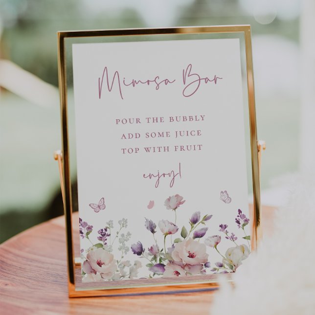 Poster Sinal de Bar Mimosa Jardim Borboleta (Criador carregado)