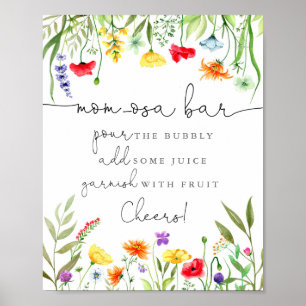Poster Sinal de bar Mimosa mimosa de flores silvestres co