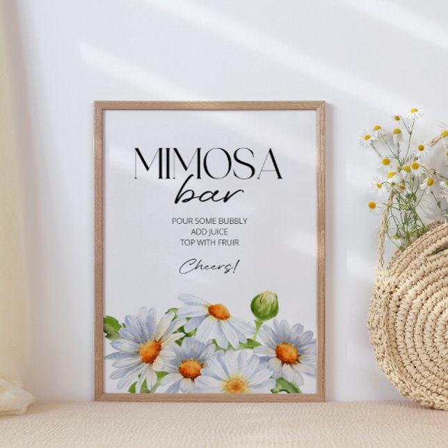 Poster Sinal de Bar Mimosa Mínimo de Watercolol (Criador carregado)