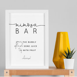 Poster Sinal de Bar Mimosa Moderno Minimalista