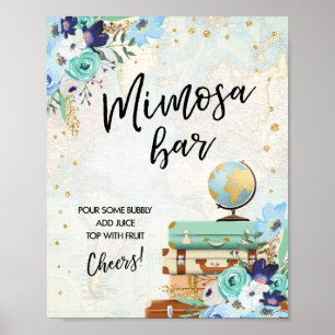 Poster Sinal de Bar Mimosa Sinal de Mesa de Chá de Aventu