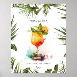 Poster sinal de bar mimosa tropical