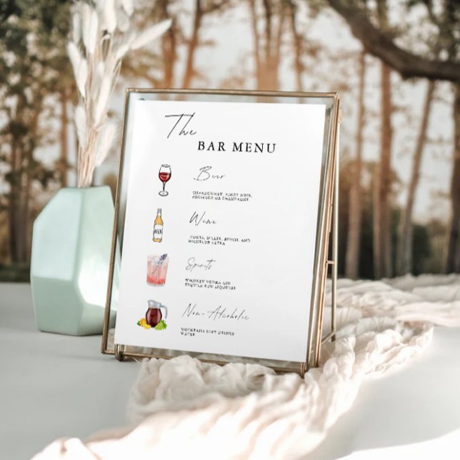 Poster Sinal de Bar minimalista (Minimalist Bar Menu Sign Template)