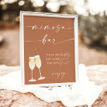 Poster Sinal de Bar Minimalista Terracotta Mimosa<br><div class="desc">Este Sinal de Bar Mimosa apresenta uma caligrafia minimalista maravilhosamente moderna - perfeita para ser mostrada na estação de bolhas do seu chá ou evento! As cores do texto e do plano de fundo são totalmente editáveis —> clique no botão "Personalizar mais" para editar!</div>