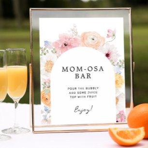 Poster Sinal de Bar Momosa, Arco Floral Pastel Colorida M