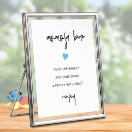 Poster Sinal de bar Momosa, chá de fraldas de menino mini