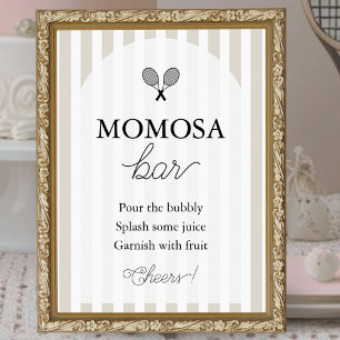 Poster Sinal de Bar Momosa Chá de fraldas Tênis bege