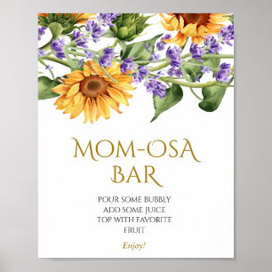 Poster Sinal de Bar Momosa do Chá Sunflower e Lavander