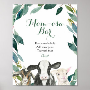 Poster Sinal de Bar Momosa, fazenda Animal Greenerescente