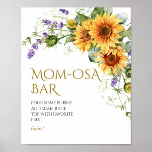 Poster Sinal de Bar Momosa, Girassóis e Lavandas