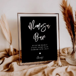 Poster Sinal de bar Momosa negro contemporâneo