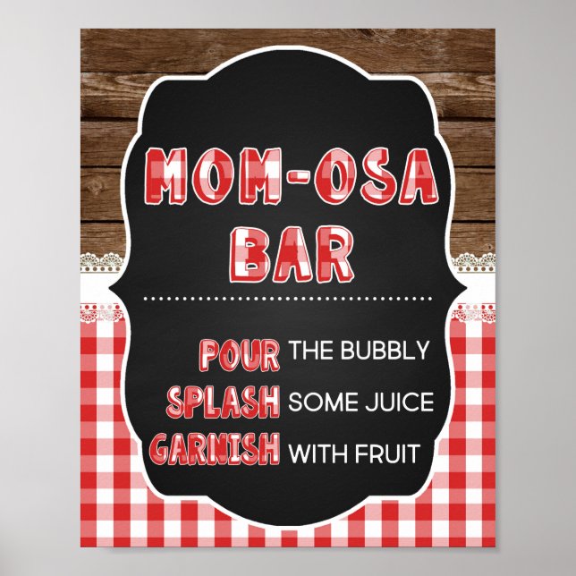 Poster Sinal de Bar Momosa - Red Baby Q (Frente)