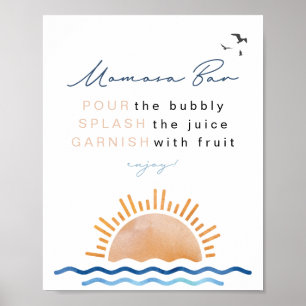 Poster Sinal de Bar Momosa Tropical Sunset Beach OCEANSID