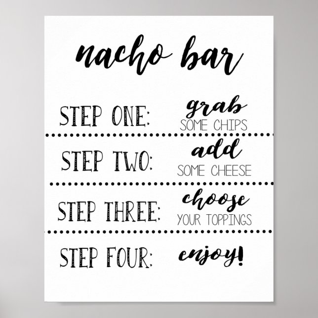 Poster Sinal de Bar Nacho, Faça seus próprios Nachos (Frente)