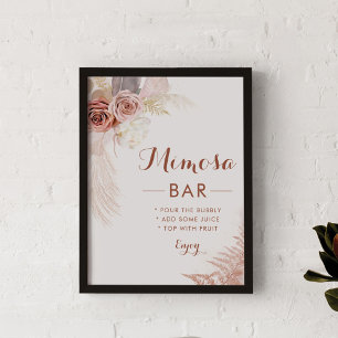 Poster Sinal de Bar Pampas Grass Terracotta Mimosa