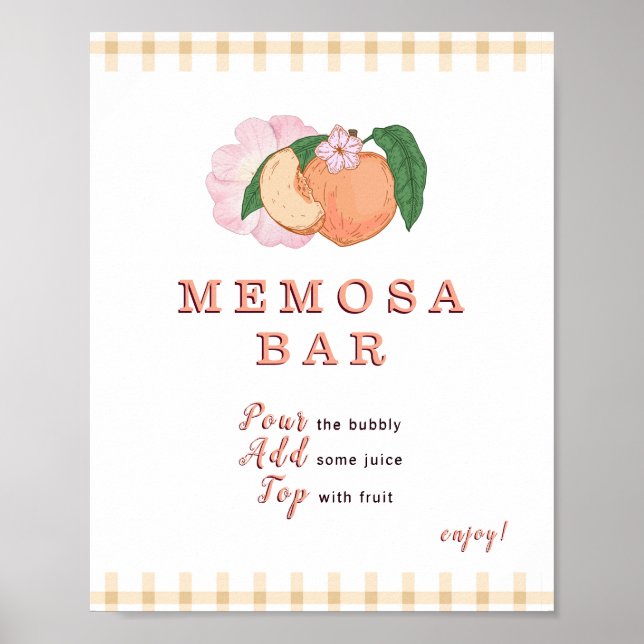 Poster Sinal de Bar Peach Memosa (Frente)