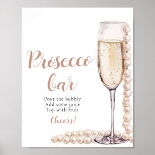 Poster Sinal de Bar Prosecco e Champagne