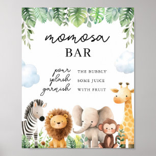Poster Sinal de Bar Safari Chá de fraldas Momosa