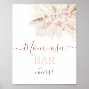 Poster Sinal de Bar Tropical Mimosa rosa
