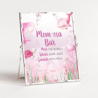 Sinal de barra da mamãe Osa debaixo do mar rosa